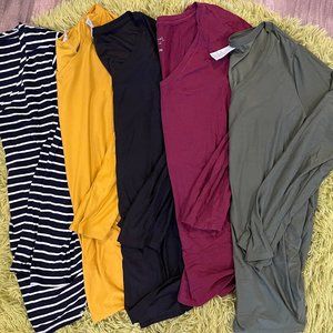 (5) Long Sleeved Nursing tops sizes M/L